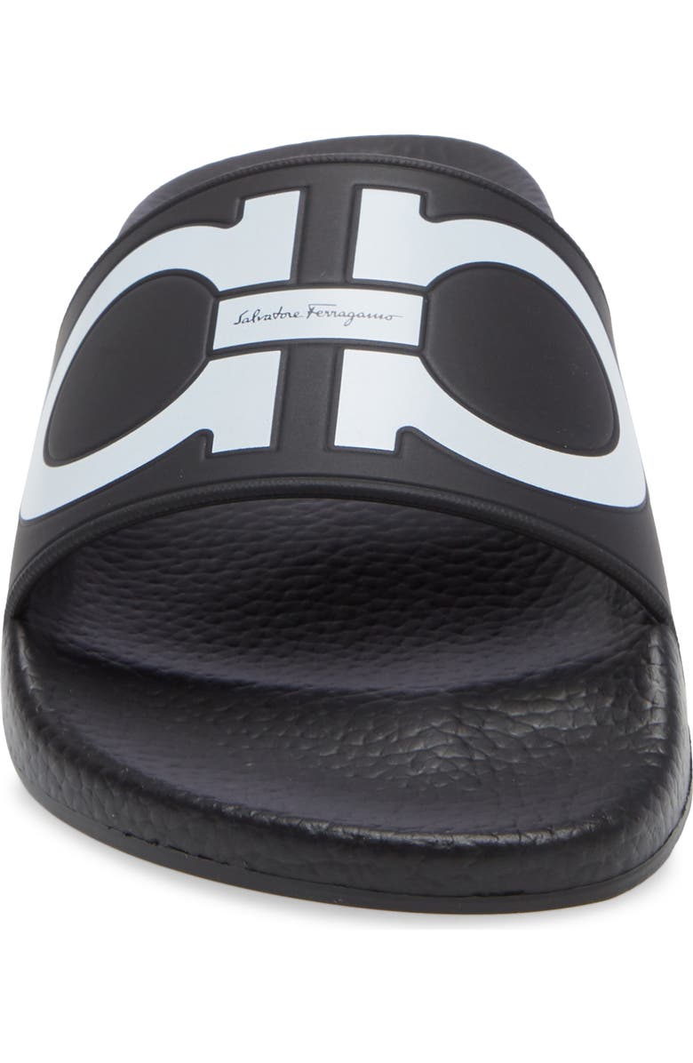 FERRAGAMO Groovy 6 Sport Slide Sandal, Alternate, color, Black/ White