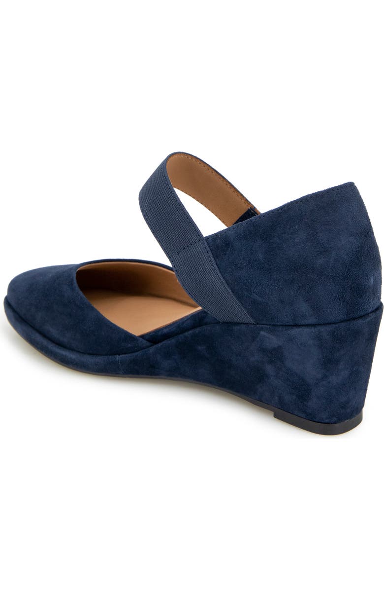 Gentle Souls Oriana Ankle Strap Wedge Pump, Alternate, color, Navy Suede
