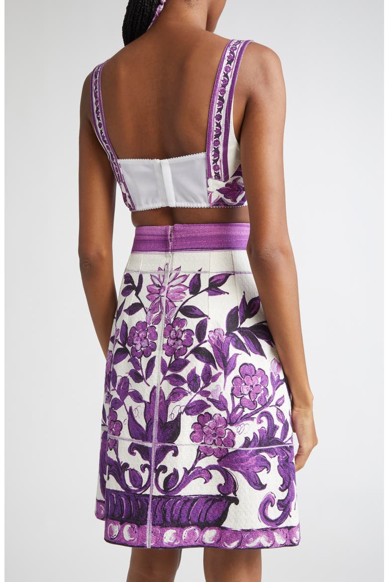 Majolica Print Bustier Top, Alternate, color, IP3TN MIX MAIOLICA VIOLA