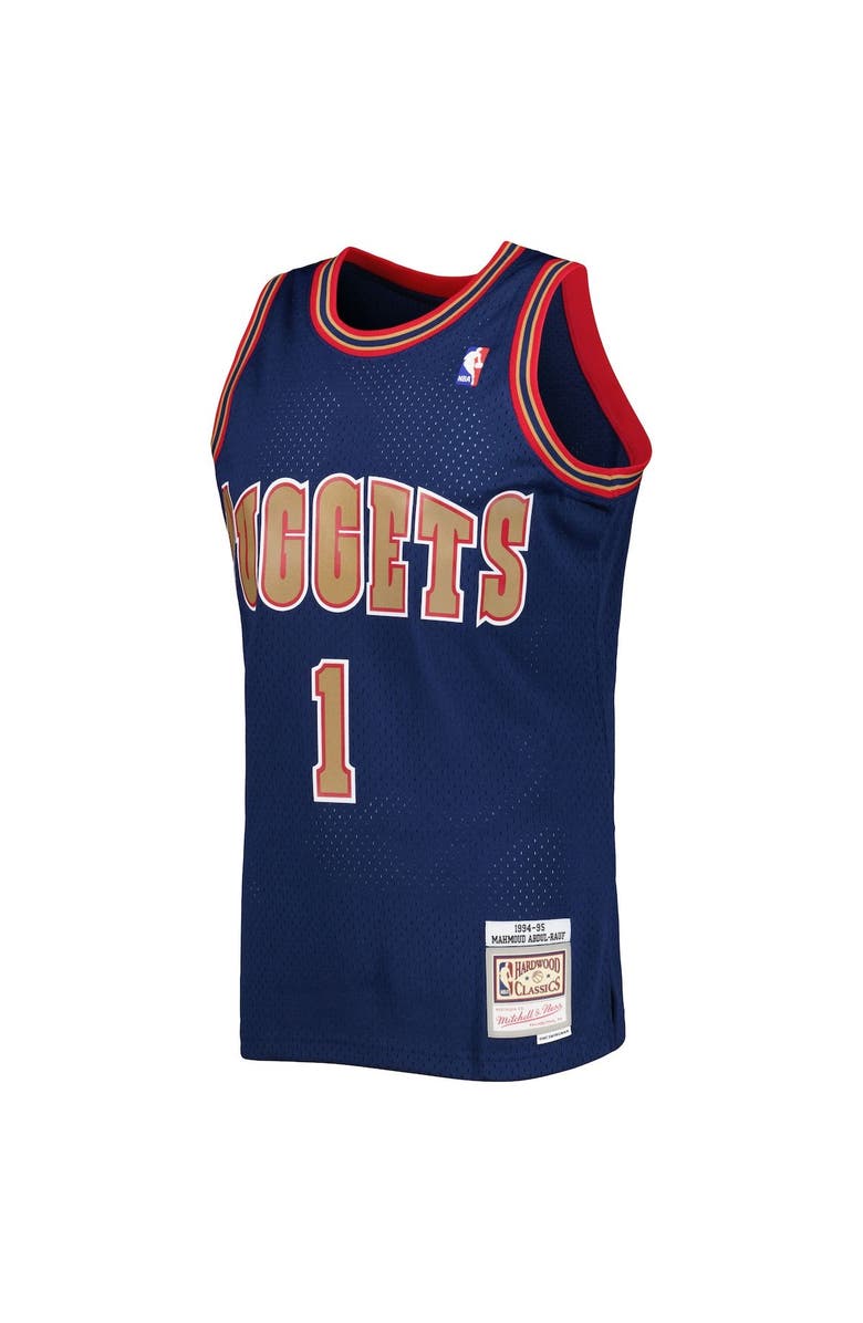 Mitchell & Ness Men's Mitchell & Ness Mahmoud Abdul-Rauf Navy Denver Nuggets Hardwood Classics 1994-95 Swingman Jersey, Alternate, color, 