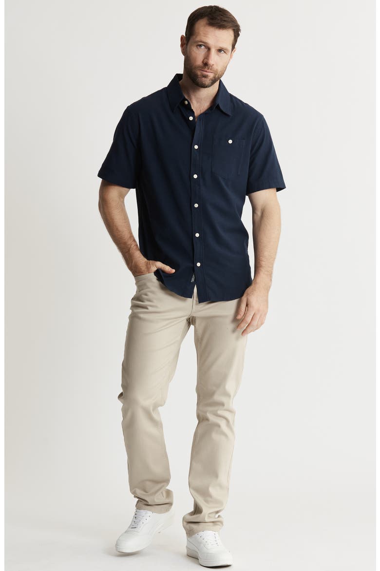 Classic Oxford Short Sleeve Button-Up Shirt, Alternate, color, NAVY