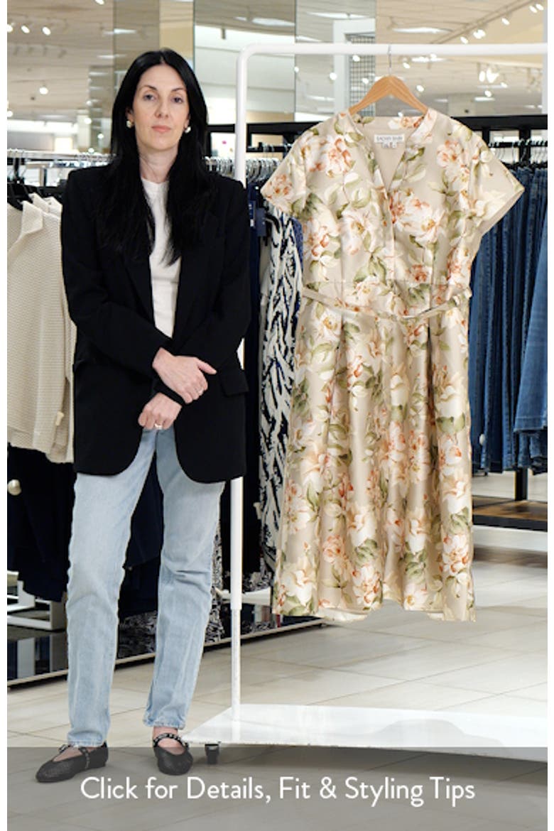 Martine Floral Mikado Belted Cocktail Midi Dress video