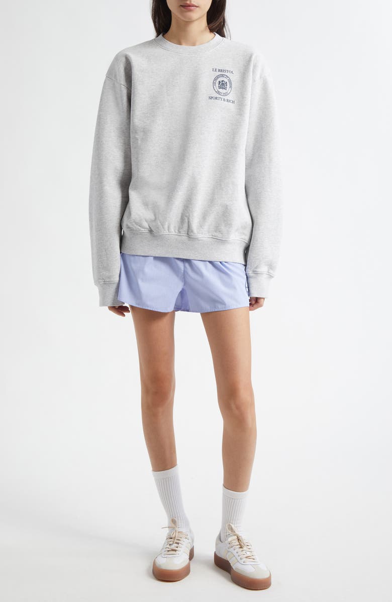 Sporty & Rich Crest Seal 100th Anniversary Graphic Sweatshirt, Alternate, color,