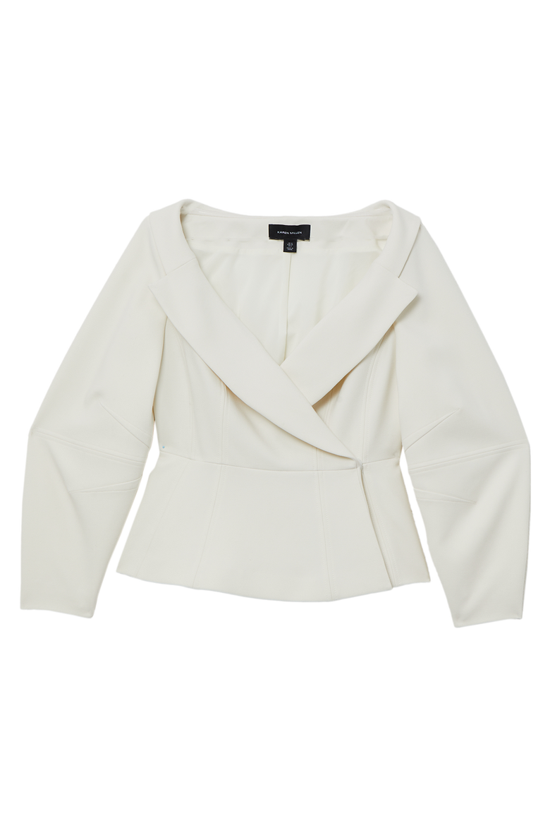 Compact Peplum Tailored Jacket, Alternate, color, Ivory