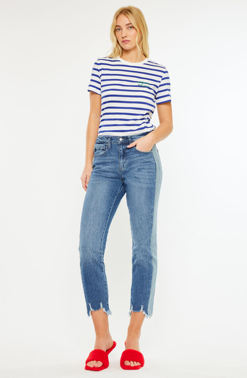 Kancan Erin High Rise Slim Straight Leg Jeans In Blue