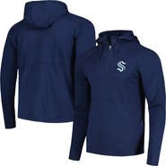 ANTIGUA Men's Antigua Heather Navy Seattle Kraken Spikes Raglan Quarter-Zip Hoodie