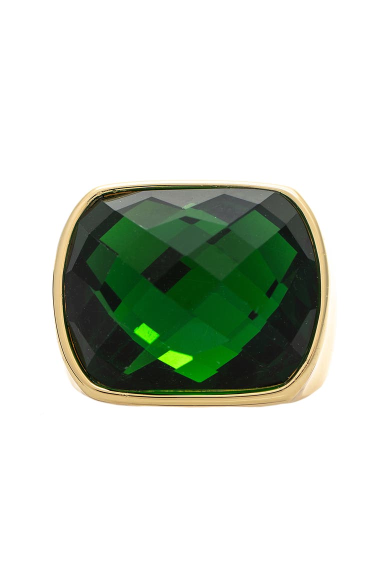 Faceted Stone Cocktail Ring, Main, color, EMERALD