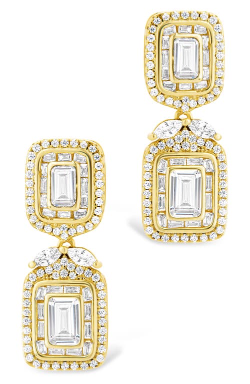 Sterling Forever Trina Cubic Zirconia Drop Earrings In Gold