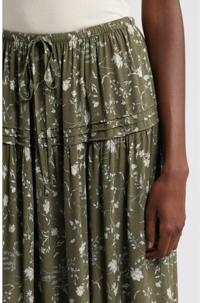 Lace Inset Maxi Skirt, Alternate, color, OLIVE- GREEN WILD VINE