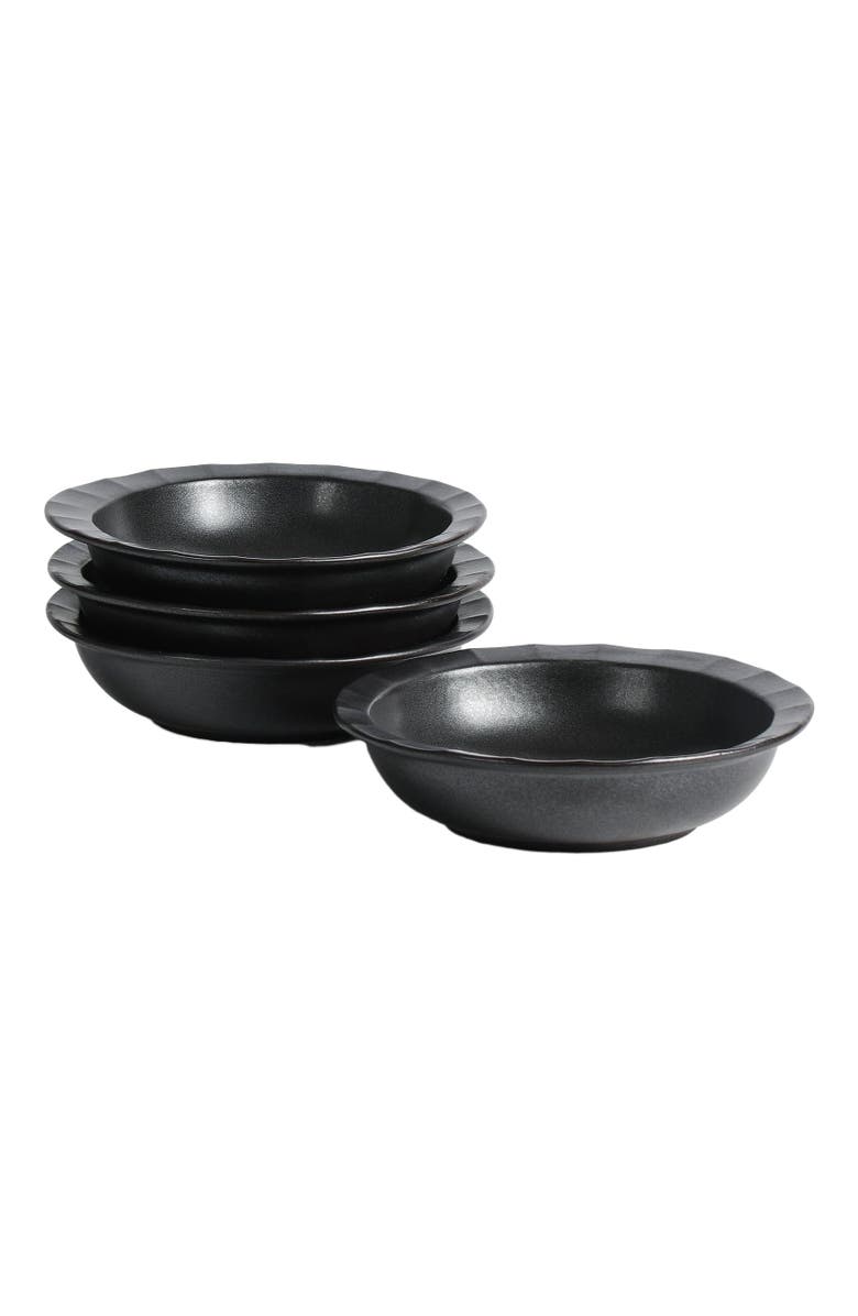 Stone Lain Oasis Stoneware 4-Piece Pasta Bowl Set, Alternate, color, Black