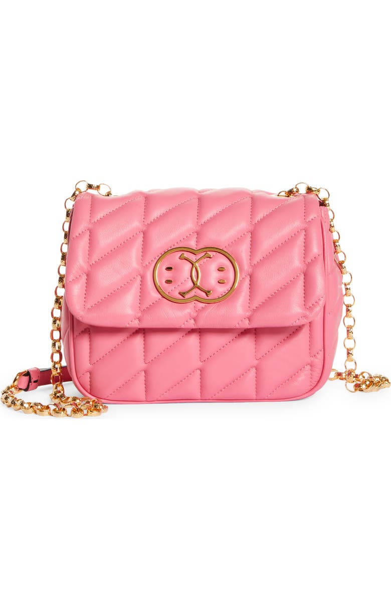Moschino x Smiley<sup>®</sup> Double Smiley Quilted Crossbody Bag, Main, color,