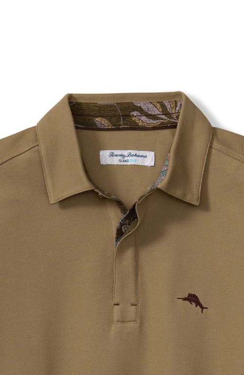 Tommy Bahama Vintage Vines Long Sleeve Five O'clock Islandzone® Piqué Polo In Brown