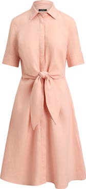Lauren Ralph Lauren Tie Front Linen Shirtdress