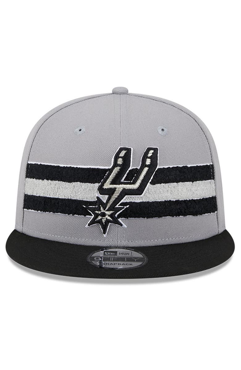 New Era Men's New Era Gray San Antonio Spurs Chenille Band 9FIFTY Snapback Hat, Alternate, color, 