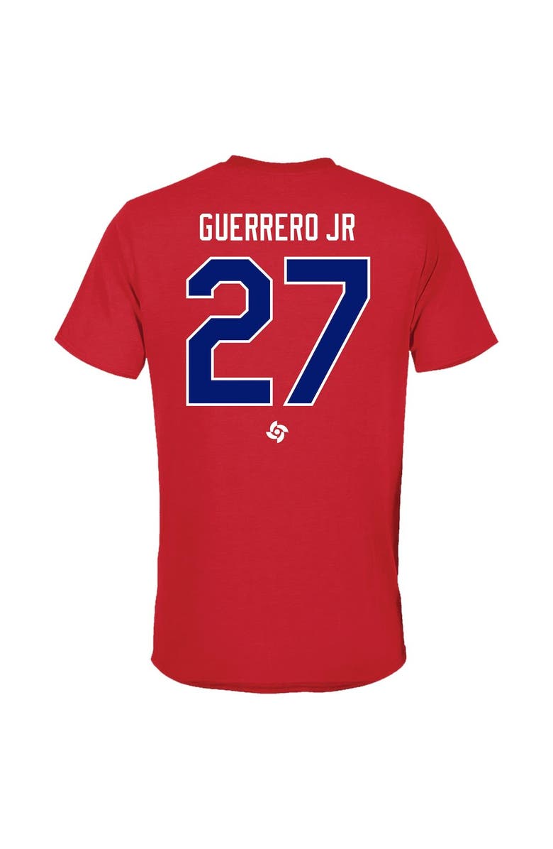 Legends Merchandise Men's LEGENDS Vladimir Guerrero Jr. Red Dominican Republic Baseball 2023 World Baseball Classic Name & Number T-Shirt, Alternate, color, 