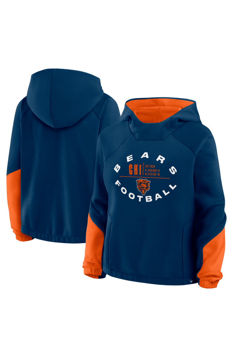FANATICS Women
s Fanatics Navy Chicago Bears Oversized Redzone Bubble Screen Pullover Hoodie, Main, color, Navy