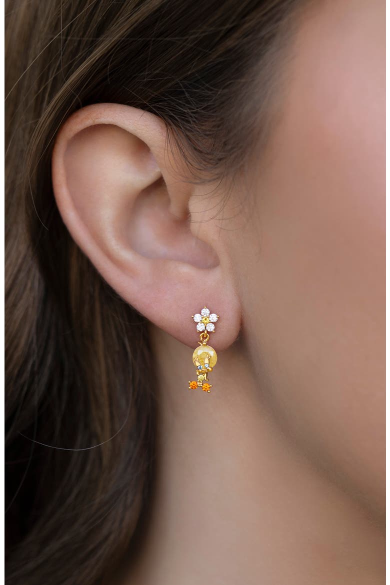 Tweety Bird Drop Earrings, Alternate, color, GOLD