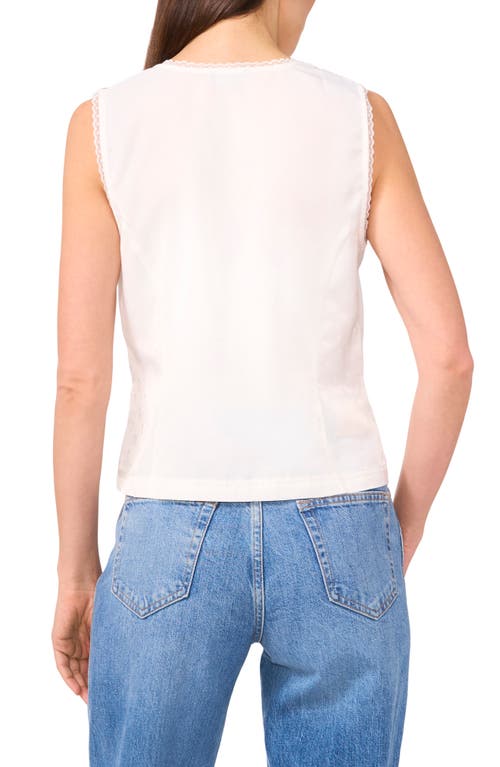 1.state Crinkle Overlay Blouse In Ultra White