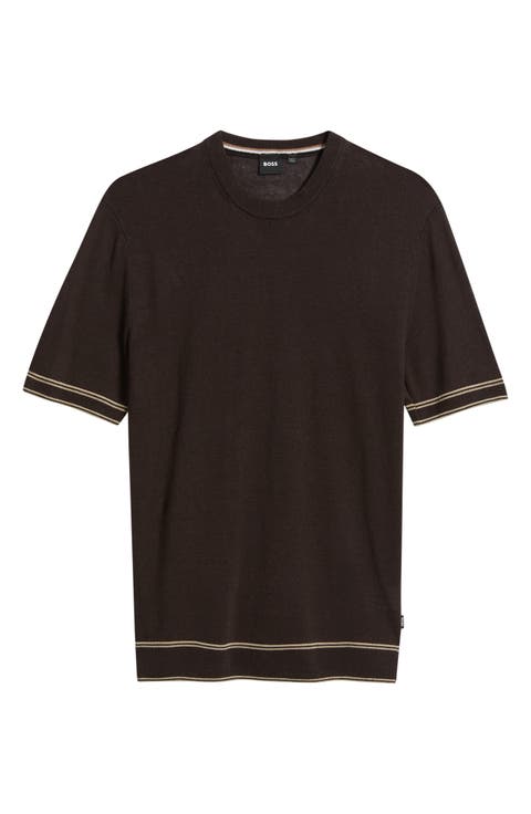 Norberto Linen Blend Short Sleeve Sweater