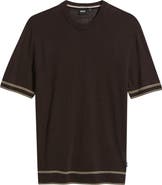BOSS Norberto Linen Blend Short Sleeve Sweater