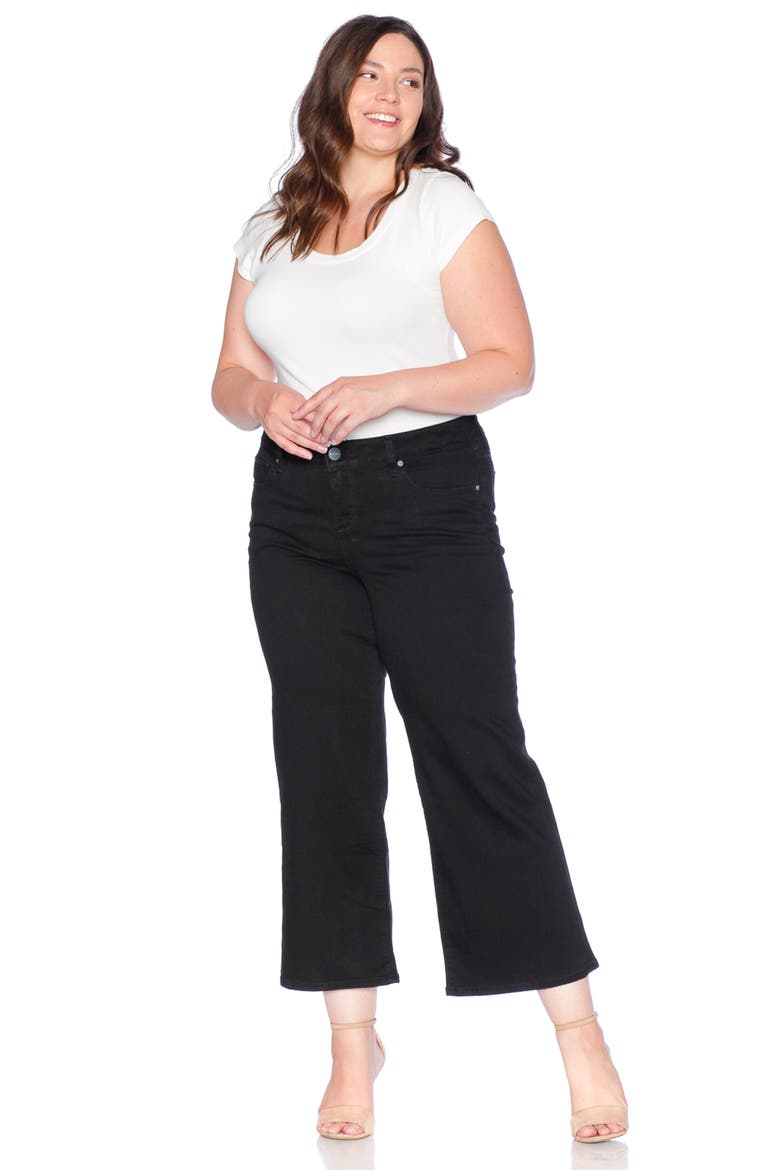 Wide Leg Crop Jeans, Alternate, color, SOLID BLACK