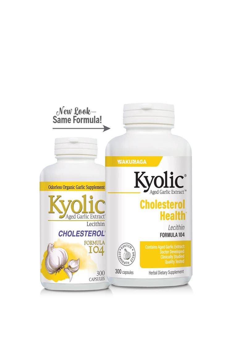 Aged Garlic Extract Formula 104, Cholesterol Health, Capsules 300 Count, Alternate, color, None