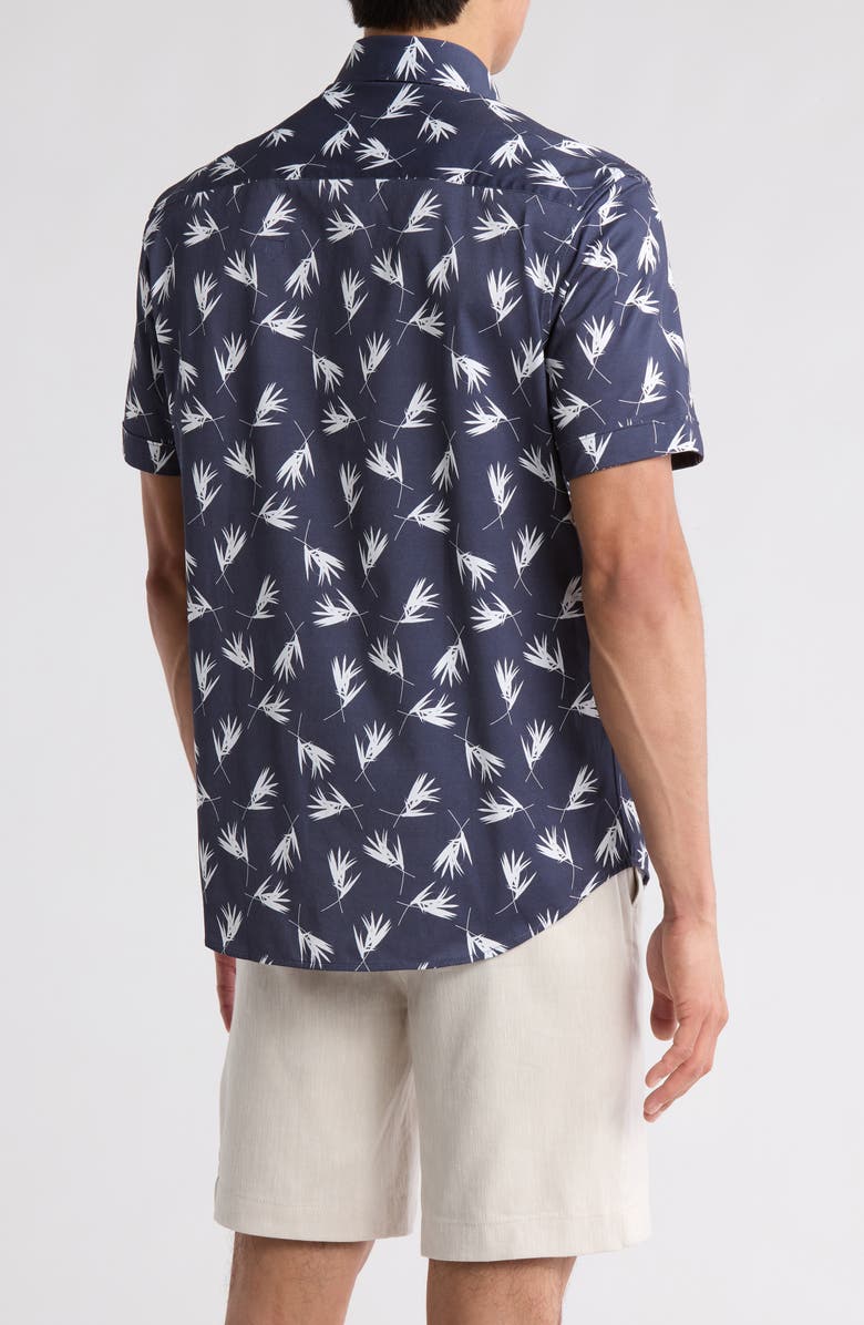 Bugatchi Miles Short Sleeve Stretch Button Up Shirt, Alternate, color,