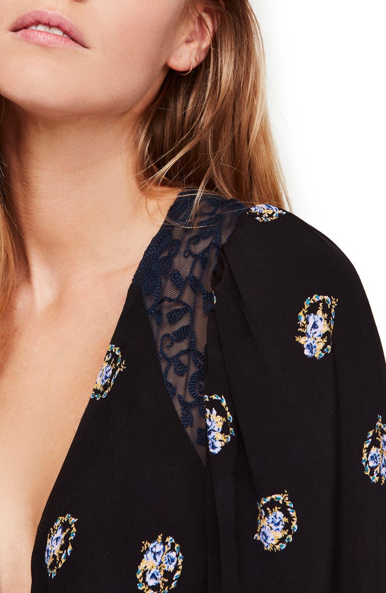 Free People Mockingbird Embroidered Mesh Inset Minidress, Alternate, color, 