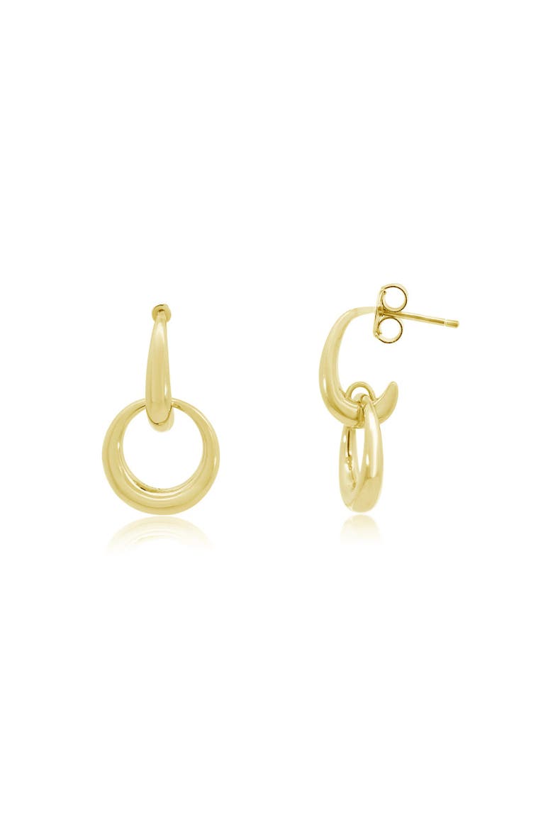 Double Round Link Drop Earrings, Main, color, Gold-Plated Sterling Silver