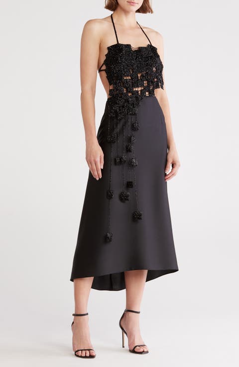 Margaux Asymmetric Beaded Silk Top