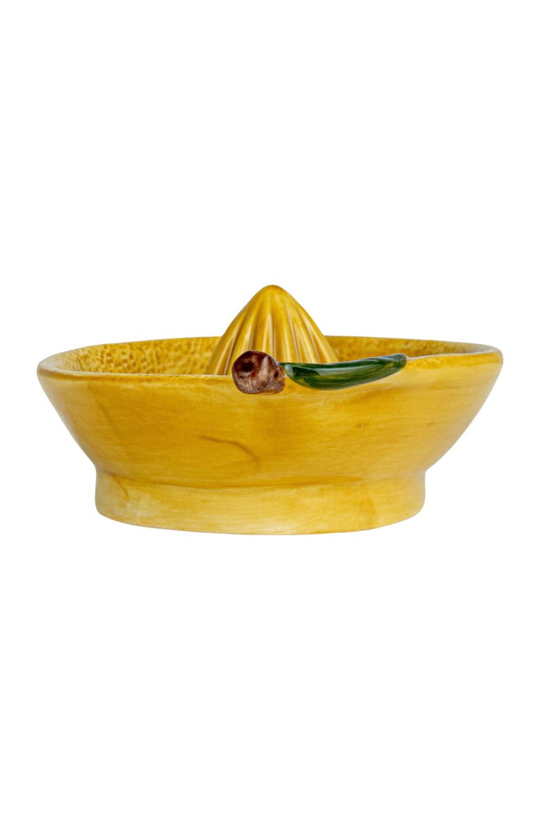Storied Home Countryside Citrus Stoneware Lemon Juicer, Multicolor, Alternate, color, Yellow