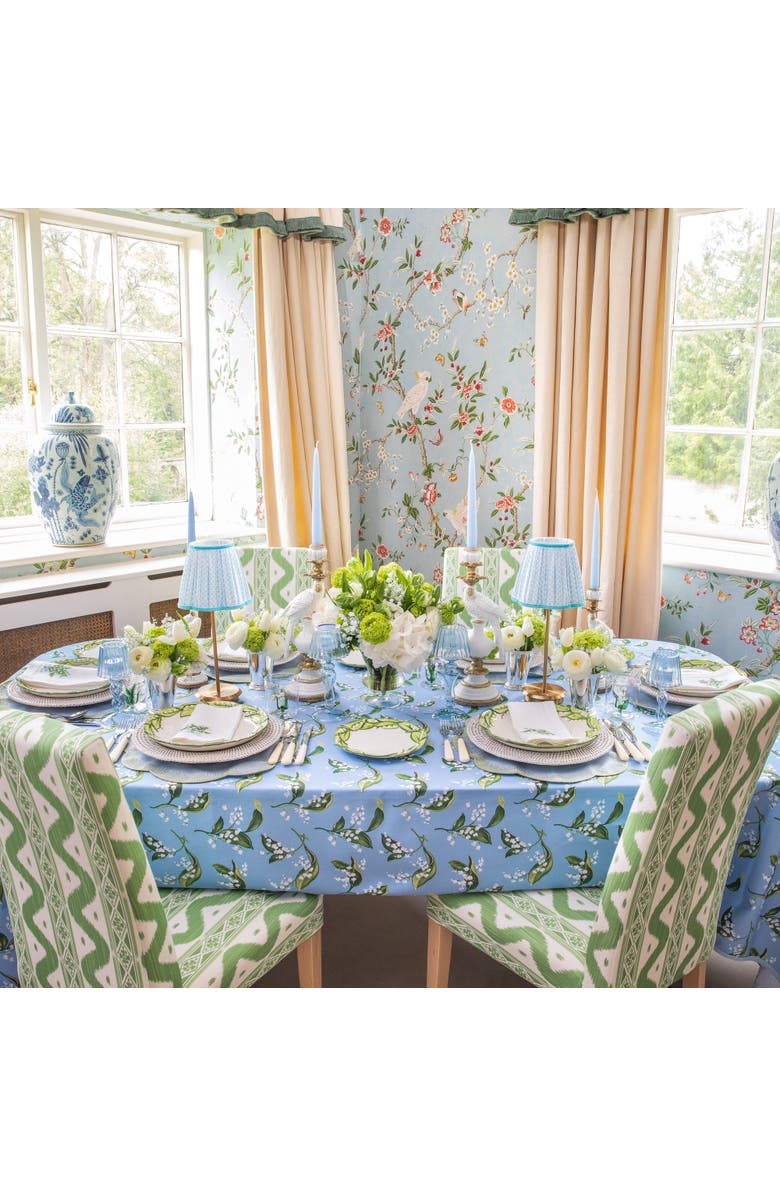 Mrs. Alice Soft Blue Lotus Lampshade, Alternate, color, Blue