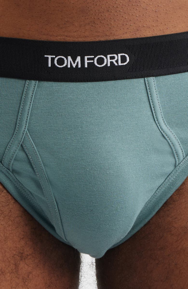 TOM FORD Cotton Stretch Jersey Briefs, Alternate, color, Teal