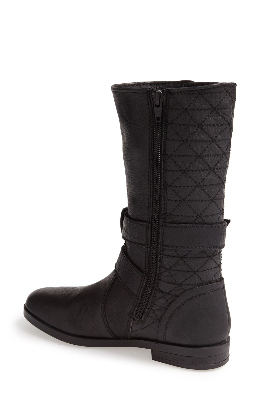 'Kristenn' Leather Moto Boot, Alternate, color, BLACK LEATHER