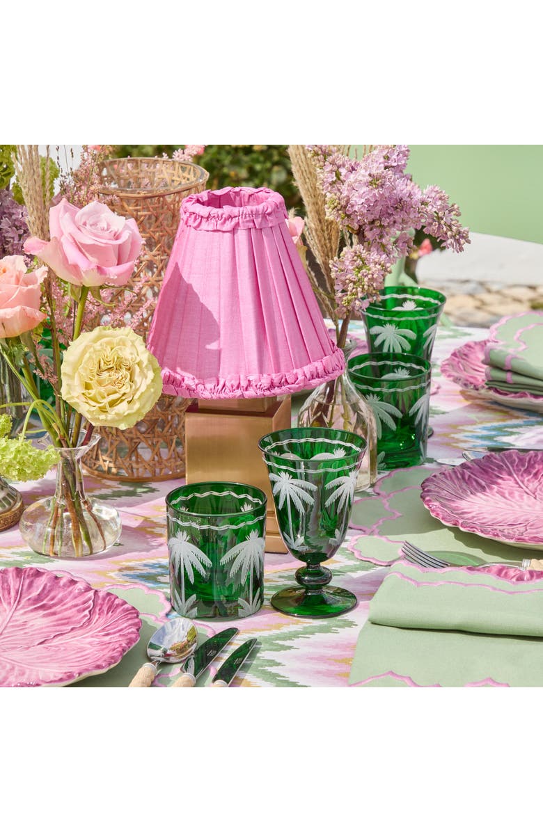 Mrs. Alice Emerald Palm Tree Wine Glasses, Alternate, color, Green