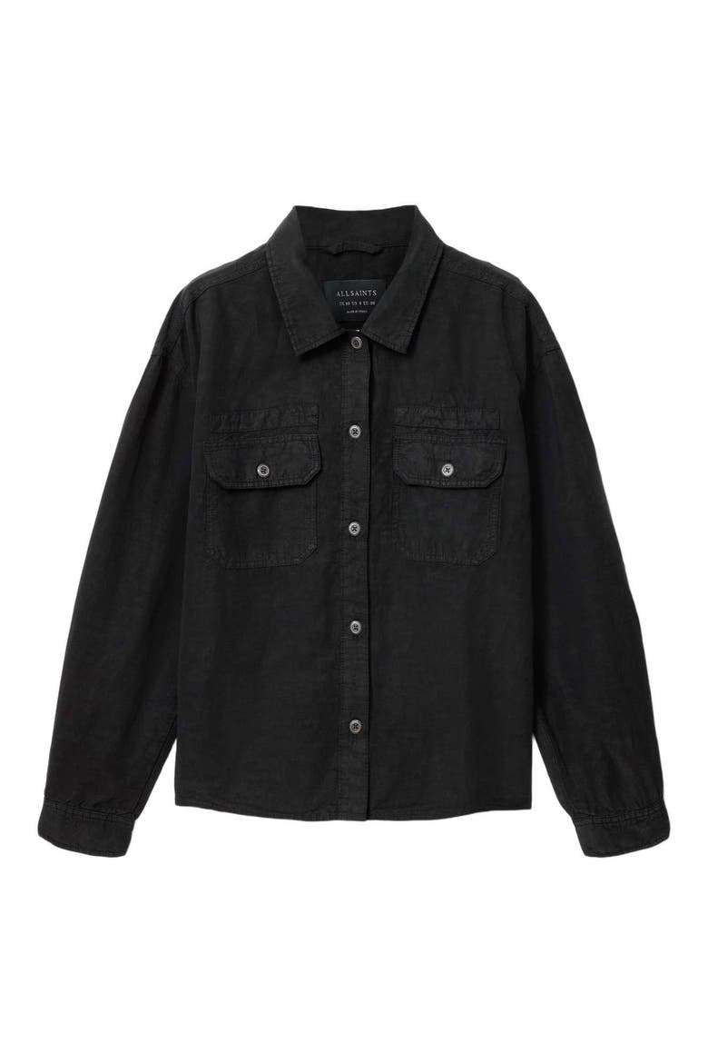 Korten Relaxed Fit Shacket, Alternate, color, BLACK