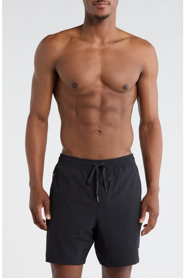 Afterburner Volley Swim Trunks, Main, color, BLACK