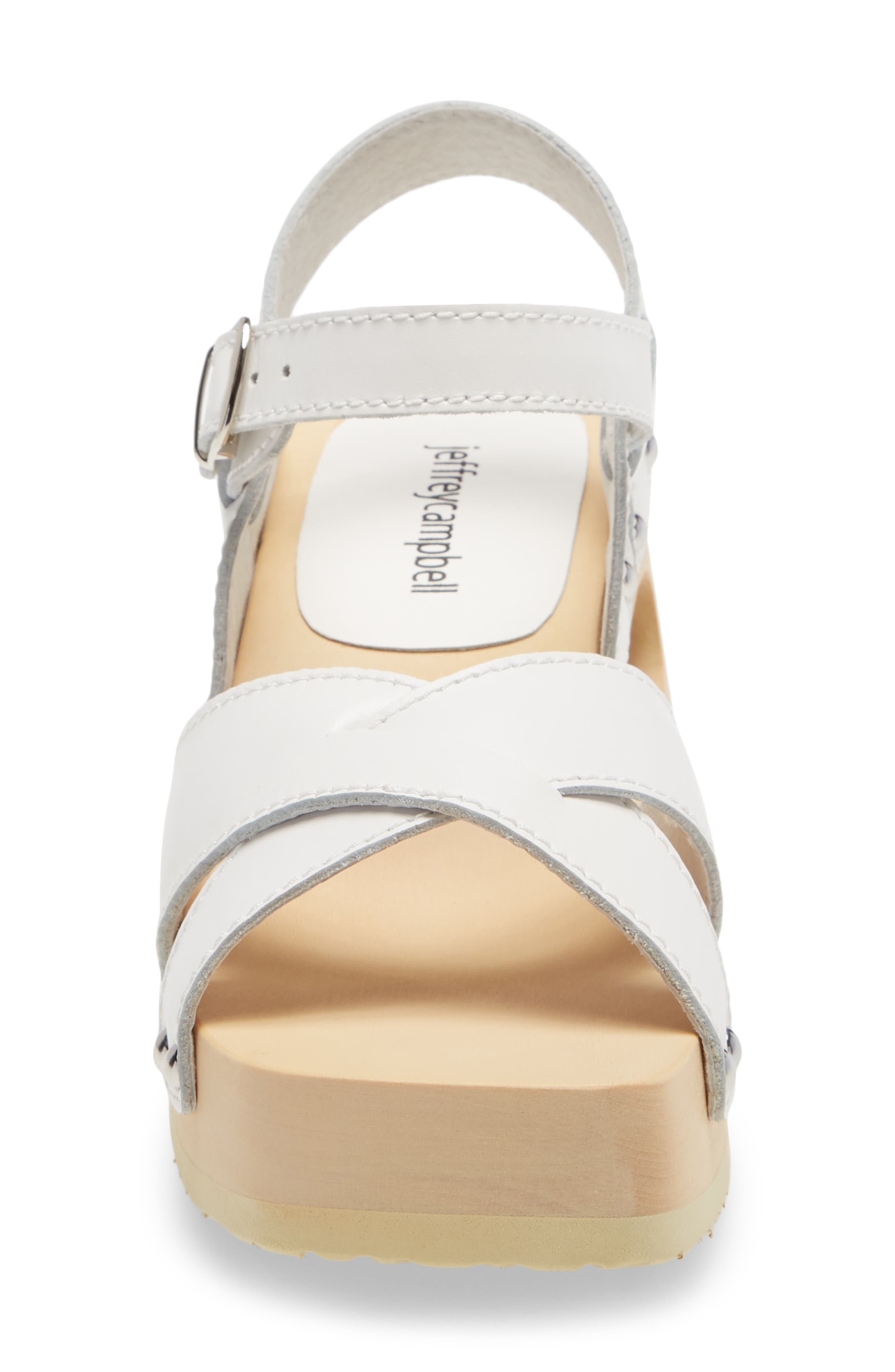Spiced Wood Wedge Sandal, Alternate, color, WHITE LEATHER