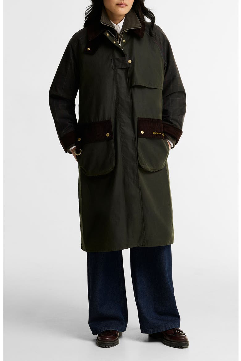 Kirklees Waxed Cotton Jacket, Main, color, FERN/ CLASSIC/ SHADOW CLASSIC
