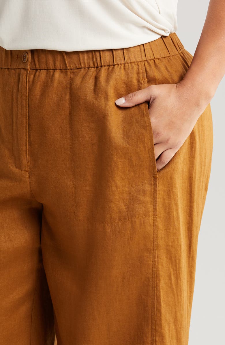 Eileen Fisher Wide Leg Organic Linen Ankle Pants, Alternate, color,