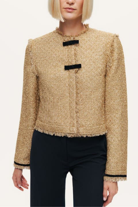 Textured Cropped Jacket