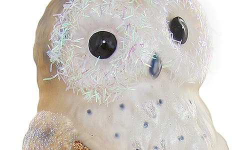 Cody Foster & Co. Bashful Owl Glass Ornament In Multi