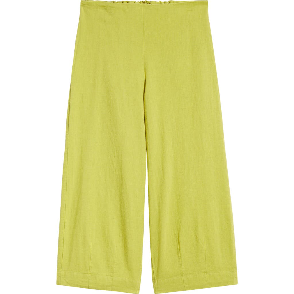 Free People Demi Wide Leg Linen Blend Pants In Green