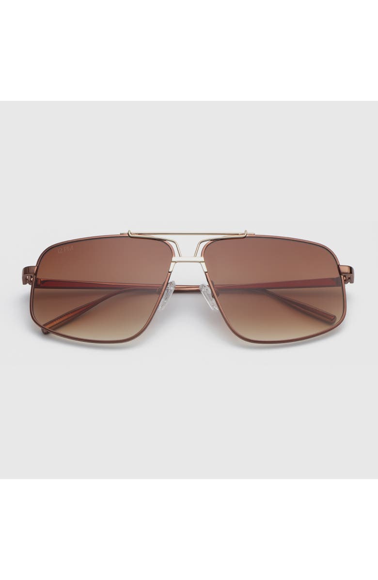12PM STUDIOS Havana Metal Sunglasses, Alternate, color, Gold/Brown