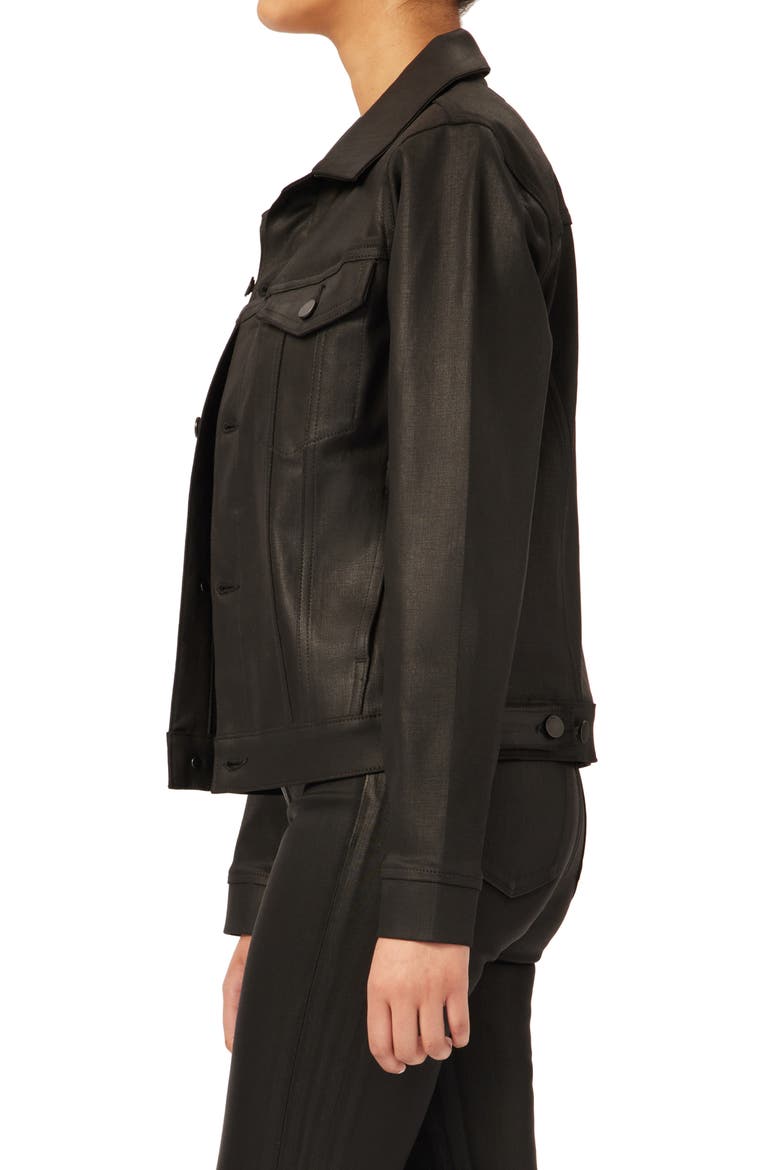 Vika Coated Denim Jacket, Alternate, color, BLACK COATED ULTIMATE COATED