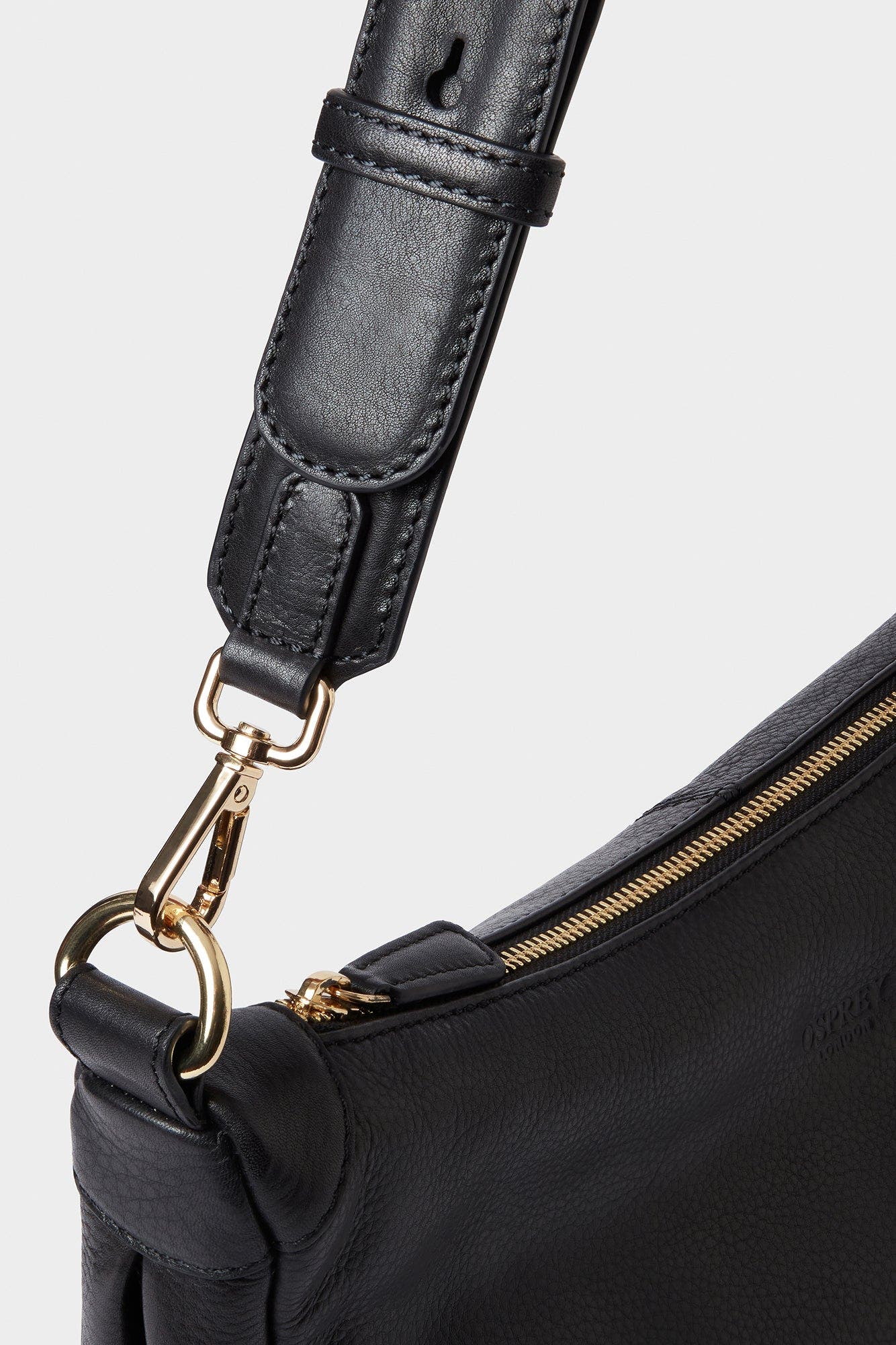 Osprey London The Oxford Leather Sling Bag, Alternate, color, Black