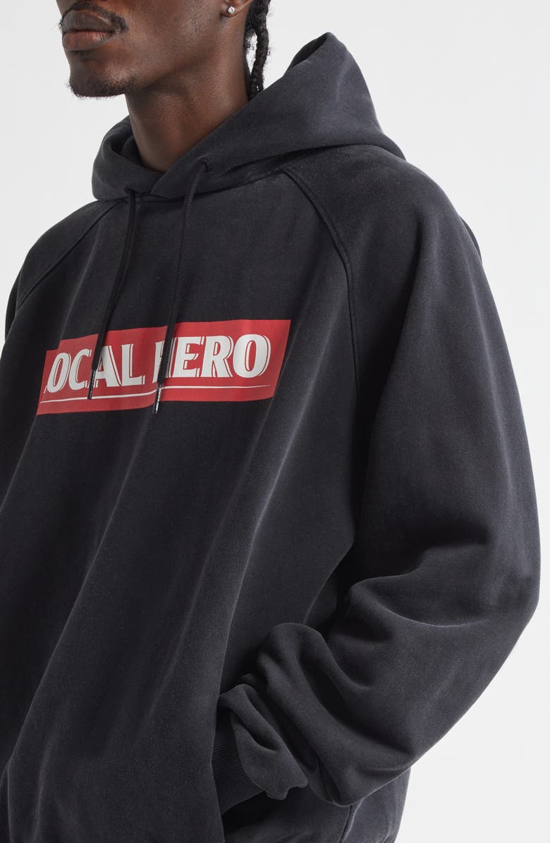 Martine Rose Local Hero Raglan Sleeve Graphic Hoodie, Alternate, color, 