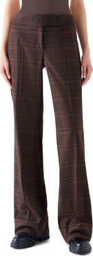 Akris punto Milly Blanket Check Wool Blend Straight Leg Pants
