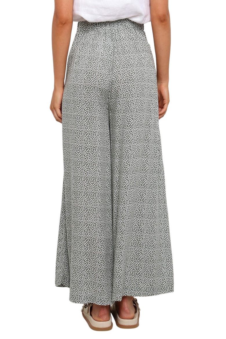 Neveah Floral Print Wide Leg Pants, Alternate, color, GREEN