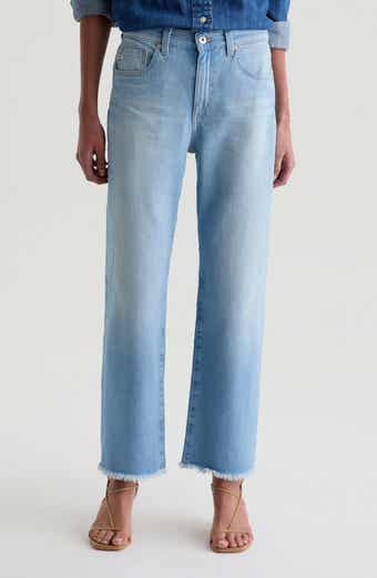 AG Brinley High Waist Fray Hem Crop Straight Leg Jeans